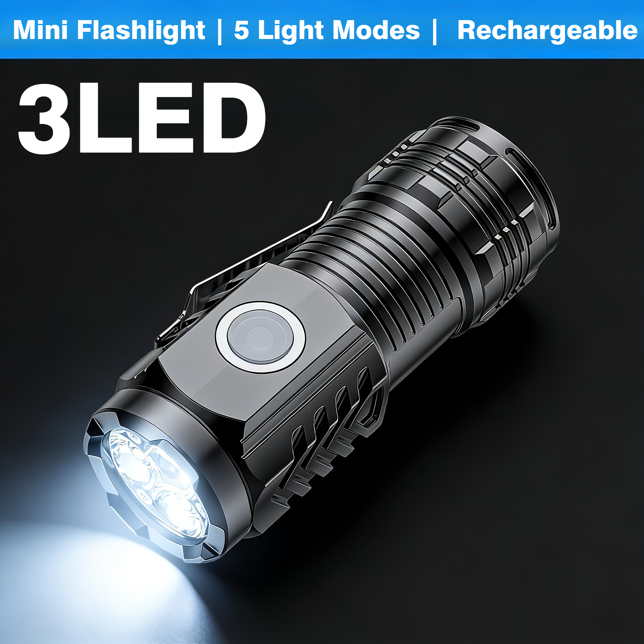 Outdoor Lighting Usa - Portable Mini 3 LED Handheld Flashlight