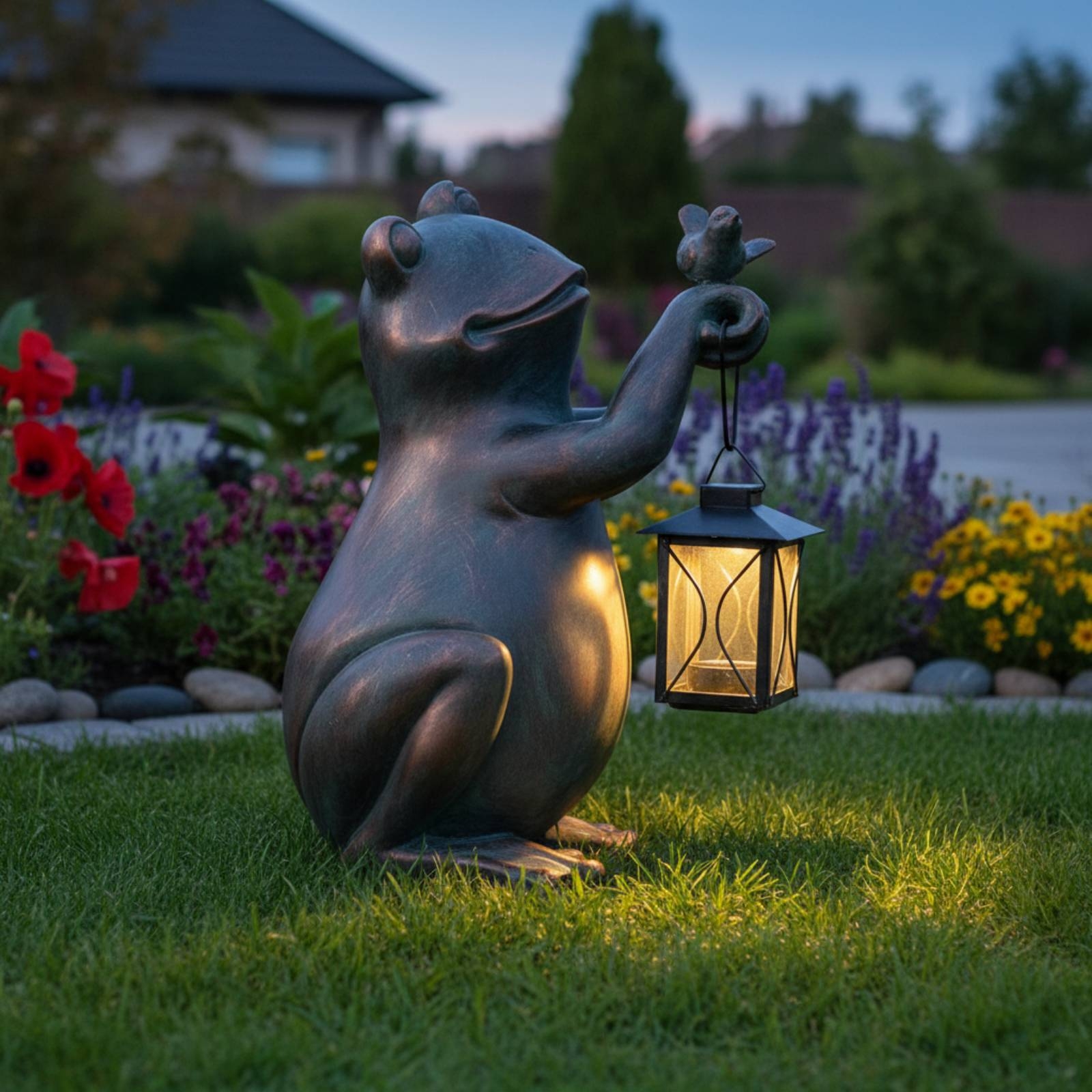 Outdoor Lighting Yard Decoration - Frog Solar Garden Light Hand-Painted Frog