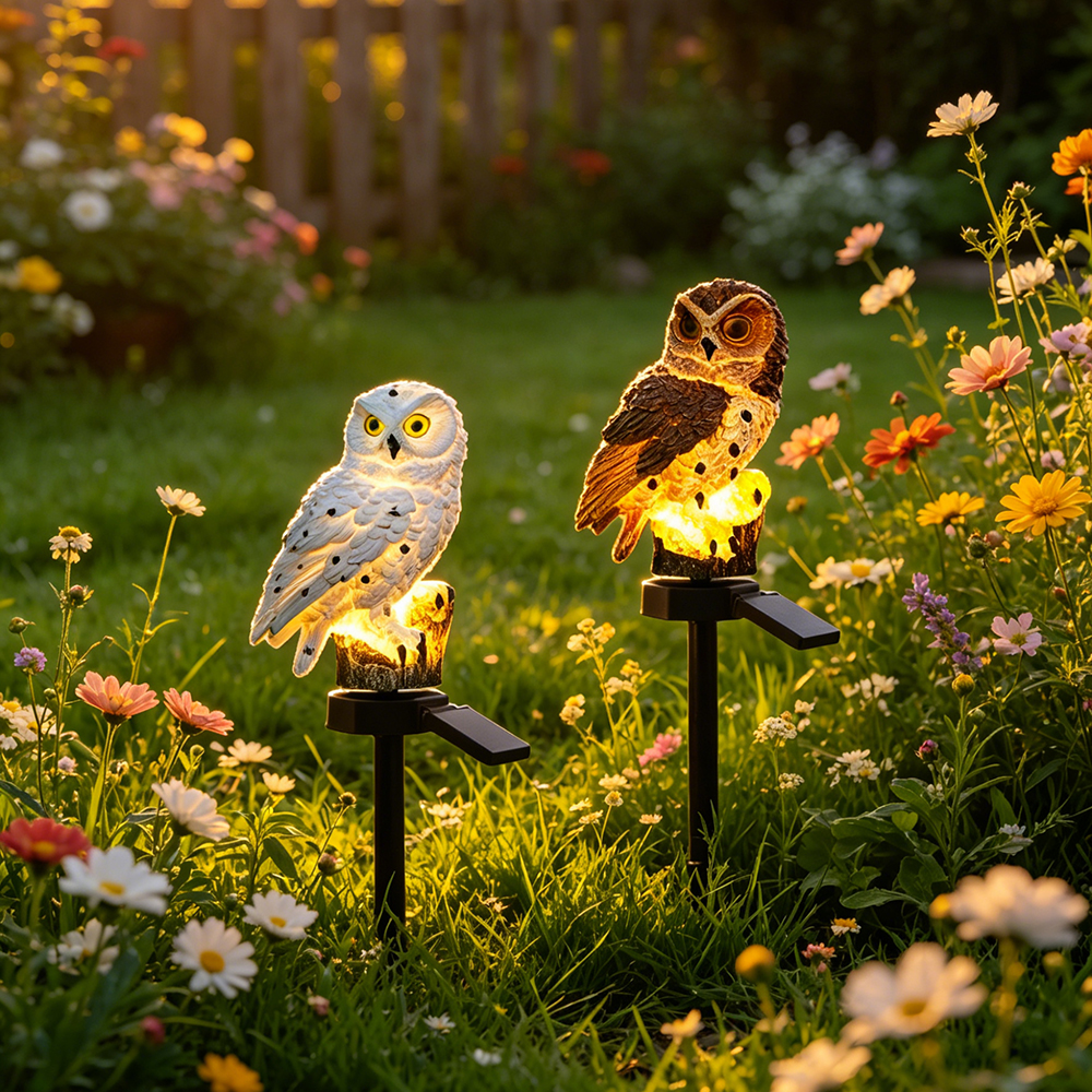 Outdoor Lighting Ideas - Owl Solar Light, Resin Owl Ground