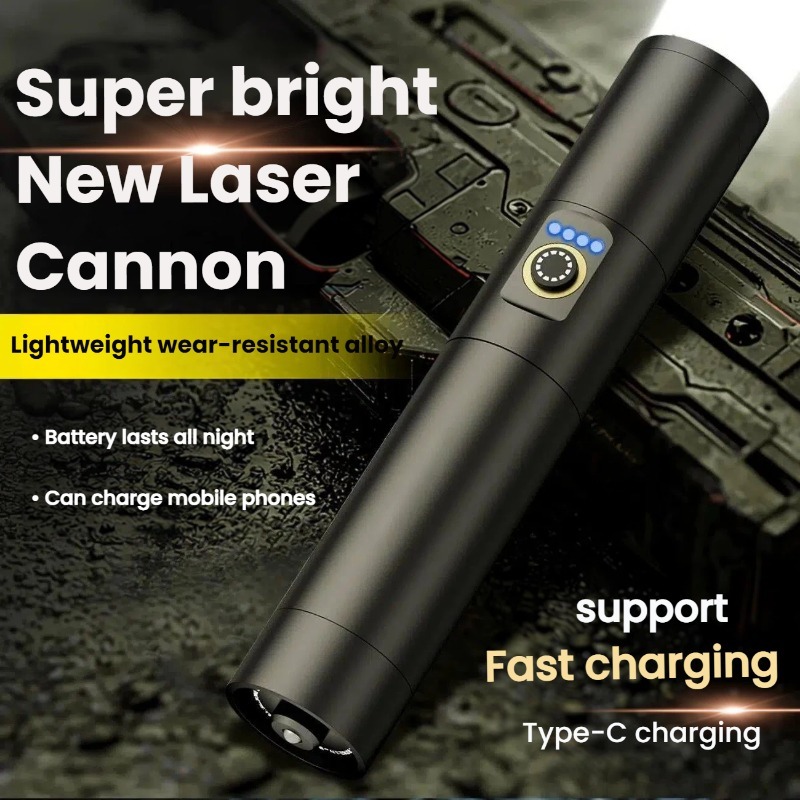 Outdoor Lighting Ideas - Strong Light LED Flashlight Type-C Charging
