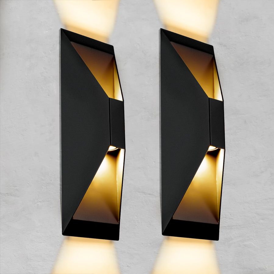 Outdoor Lighting Up And Down - Modern Outdoor Wall Light 2 Packs,