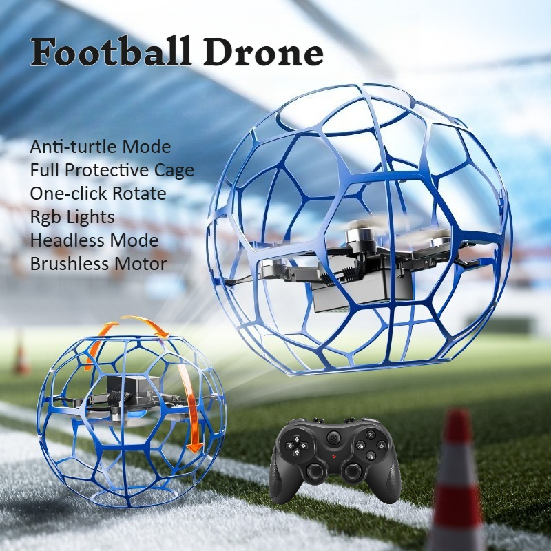 Outdoor Lighting Battery Operated - Fun Competition Football Drone Full Protective