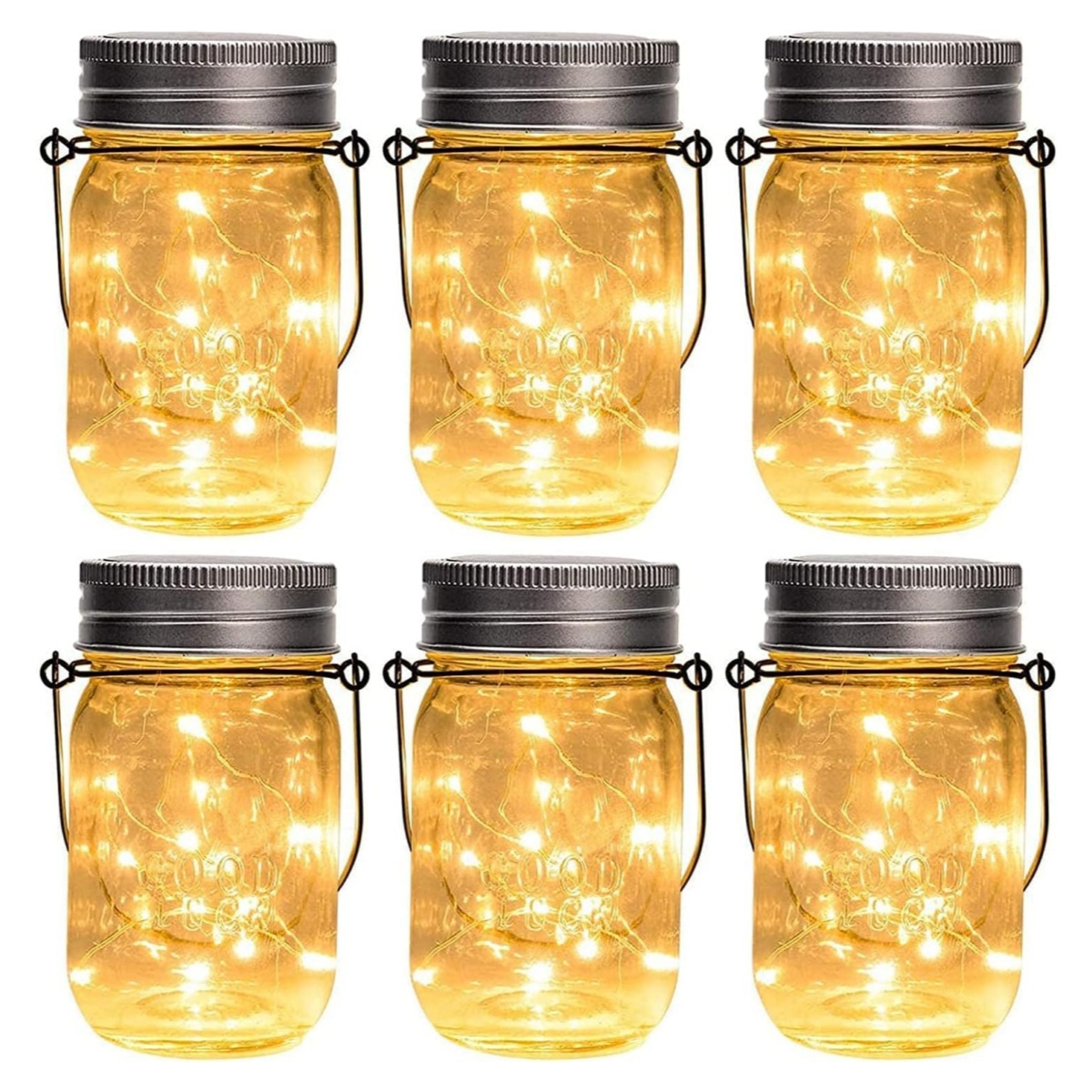Outdoor Lighting Yard Decoration - 6pcs Outdoor Decorative Mason Jar Solar