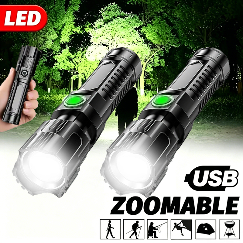 Outdoor Lighting Usa - Super Bright LED Flashlight USB Rechargeable