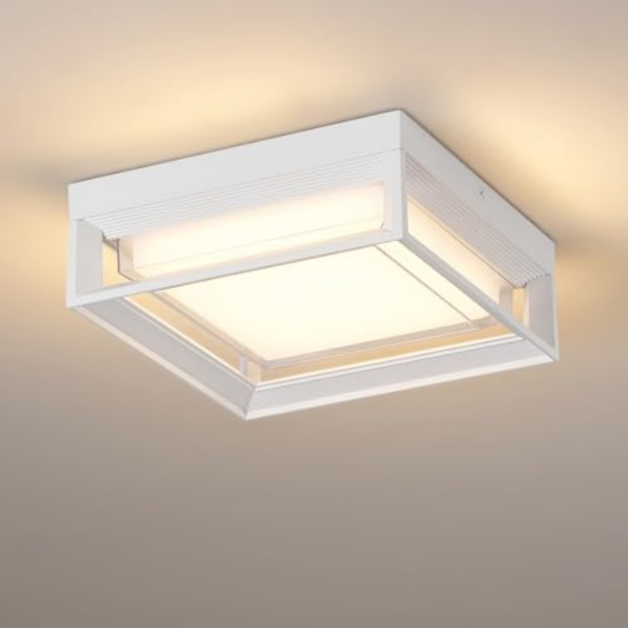 Outdoor Lighting Led - White Square Flush Mount Outdoor LED