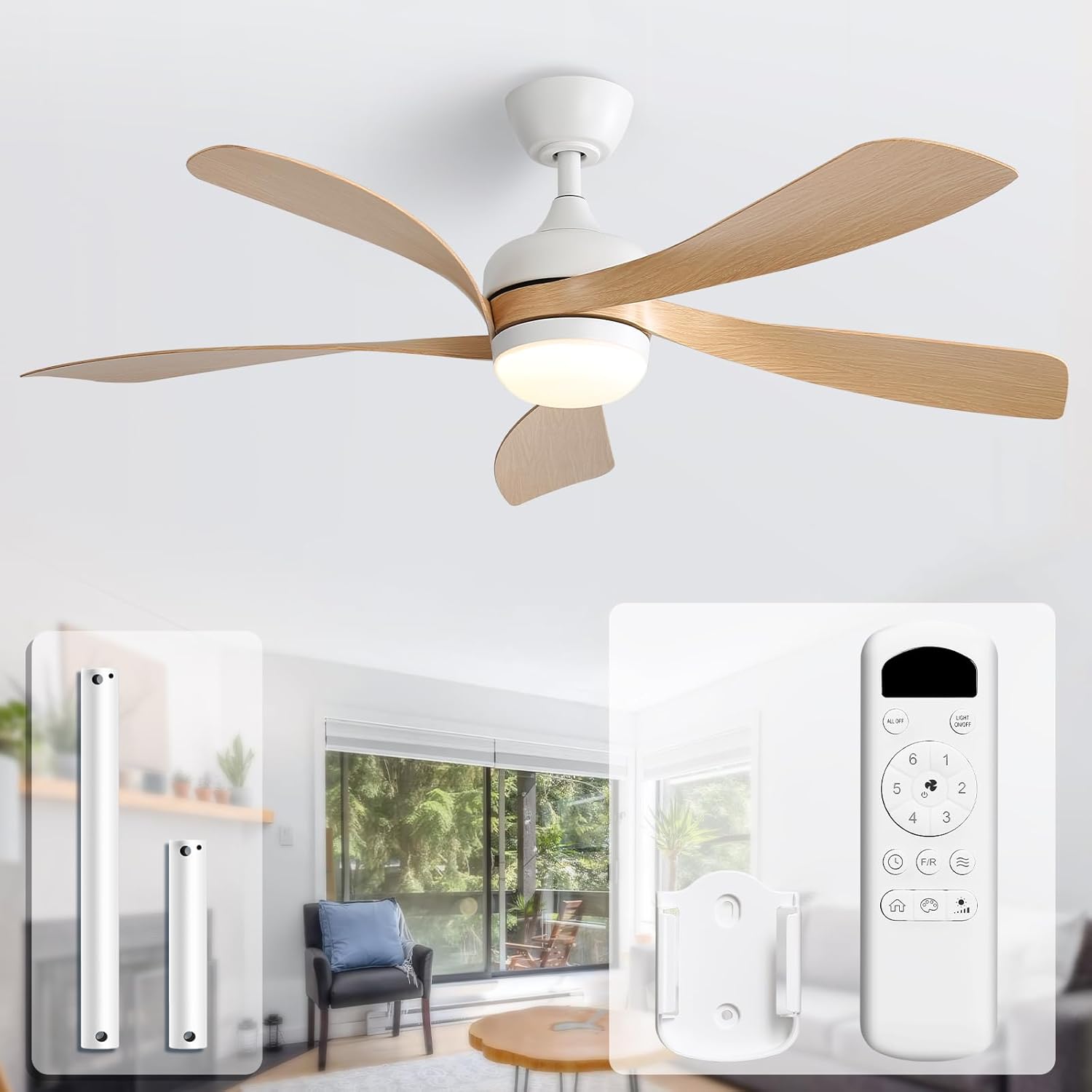 Outdoor Lighting Timer - 52 Inch Ceiling Fan with Lights