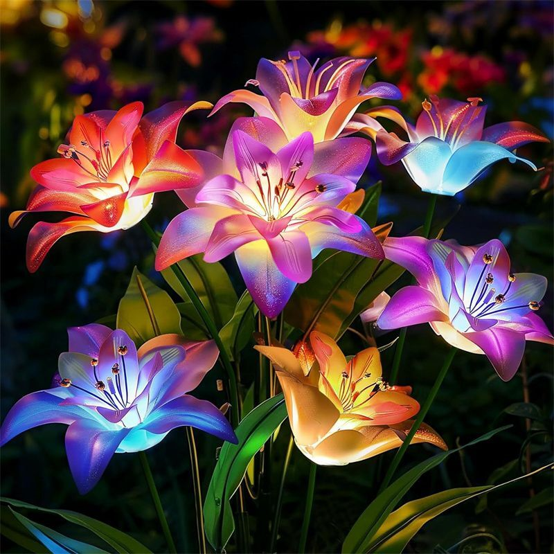 Outdoor Lighting Yard Stakes - Solar Flower Lights Waterproof LED Solar