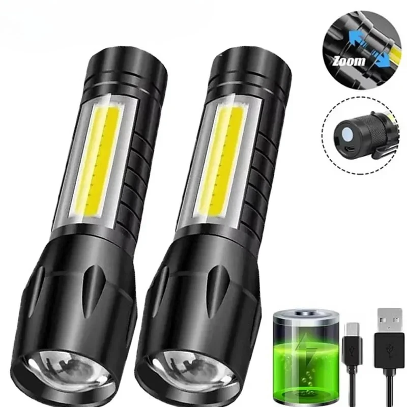 Outdoor Lighting Usa - Portable COB+LED Camping Light Flashlight USB