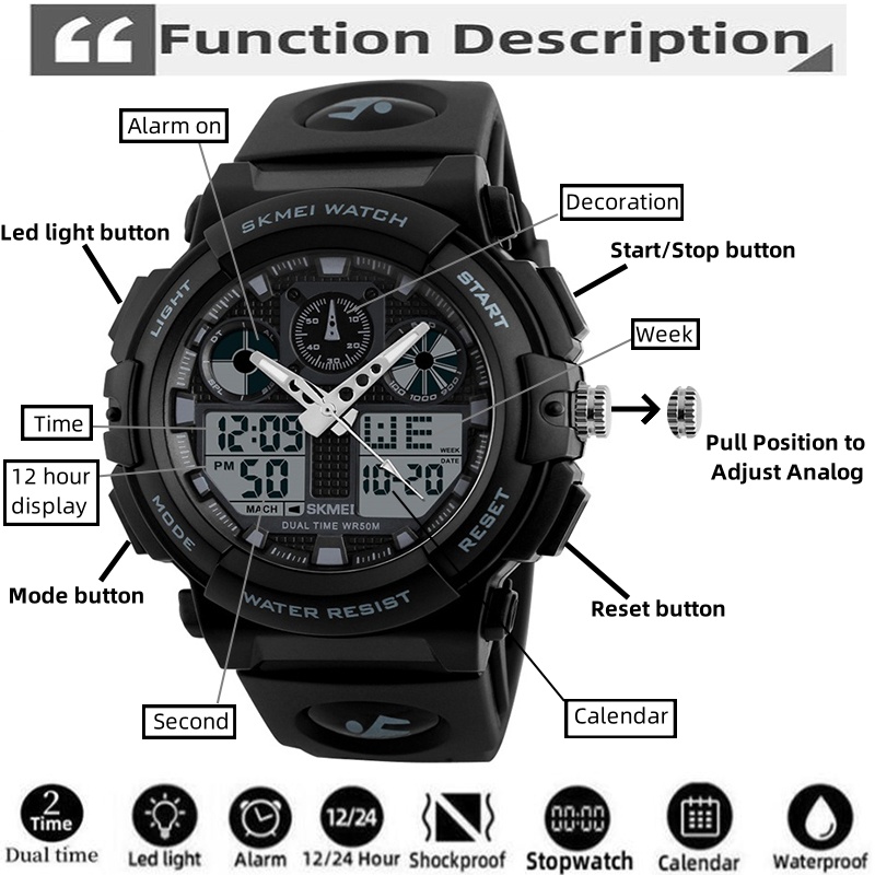2017 New SKMEI Men Sports Watc - Outdoor Lighting Timer avis et prix