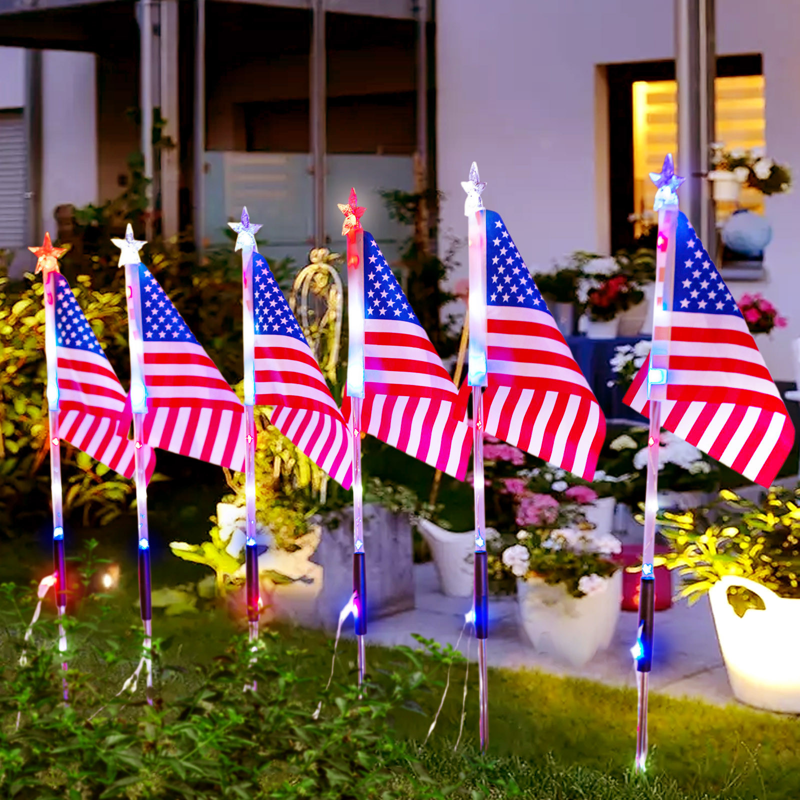 Solar Led American Flag Stake  - Outdoor Lighting Yard Stakes avis et prix