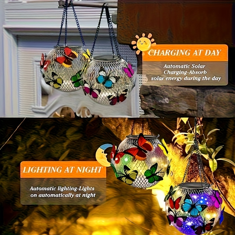 Solar Butterfly Hanging Lanter - Outdoor Lighting Yard Decoration avis et prix