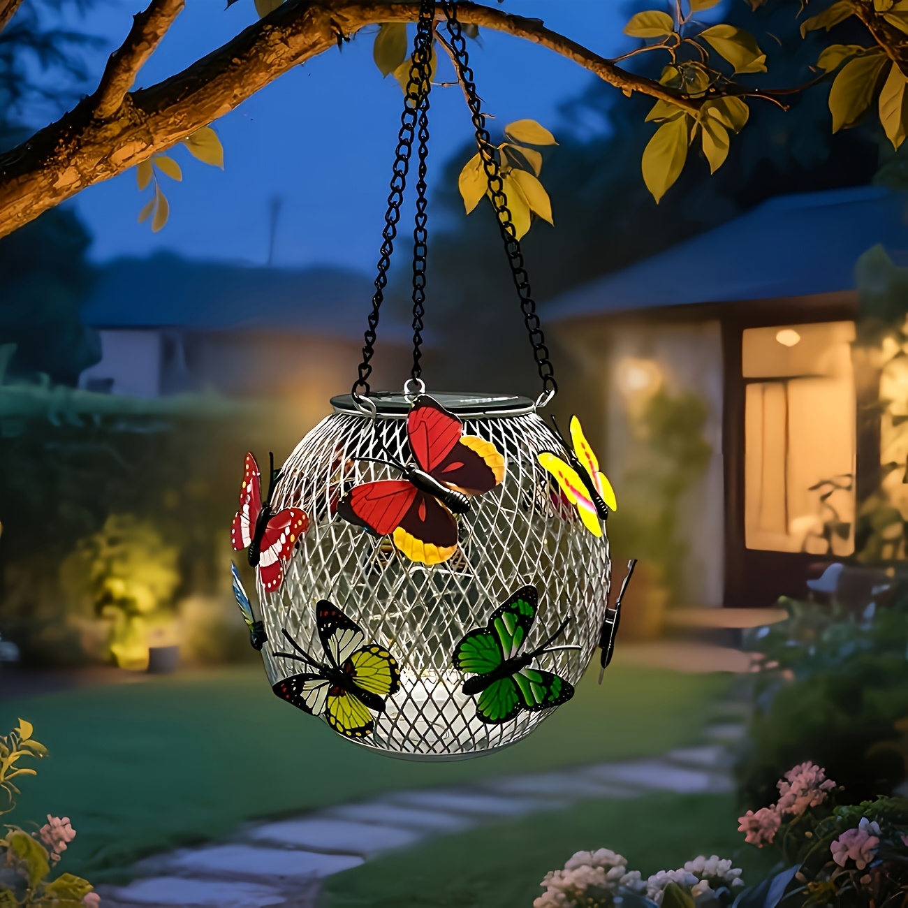 Solar Butterfly Hanging Lanter - Outdoor Lighting Yard Decoration avis et prix