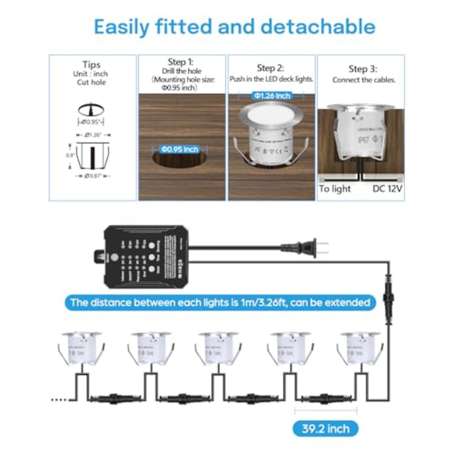 Low Voltage Deck Lights Recess - Outdoor Lighting Recessed avis et prix