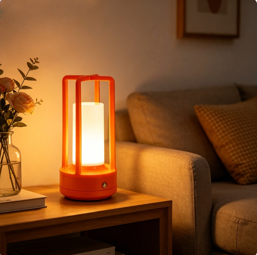 Modern Orange Cage Table Lamp  - Outdoor Lighting Led avis et prix