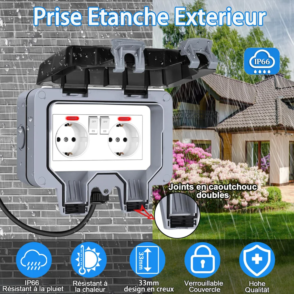 European-Style Outdoor Socket  - Outdoor Lighting Socket avis et prix