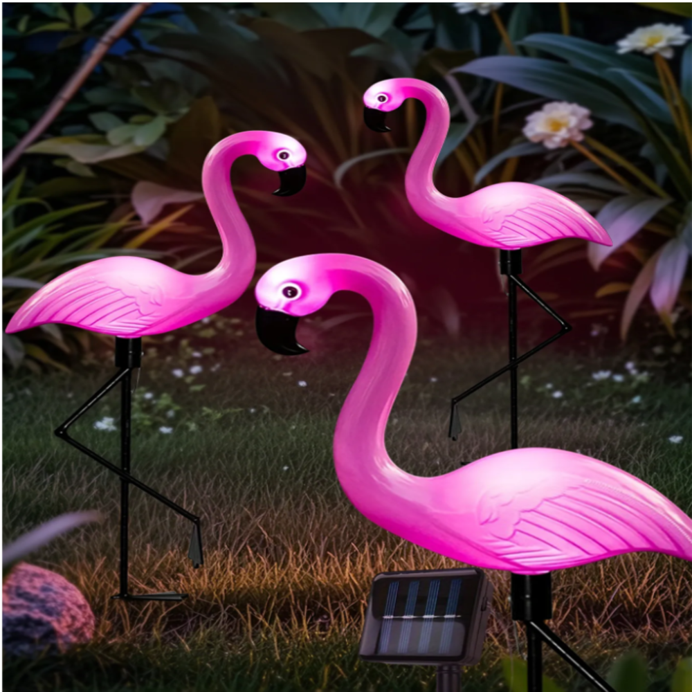 3Pcs Solar Powered Flamingo Gr - Outdoor Lighting Yard Stakes avis et prix
