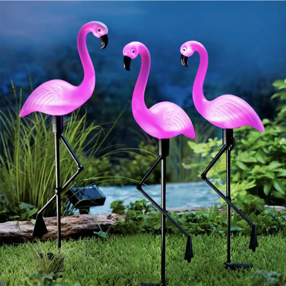 3Pcs Solar Powered Flamingo Gr - Outdoor Lighting Yard Stakes avis et prix