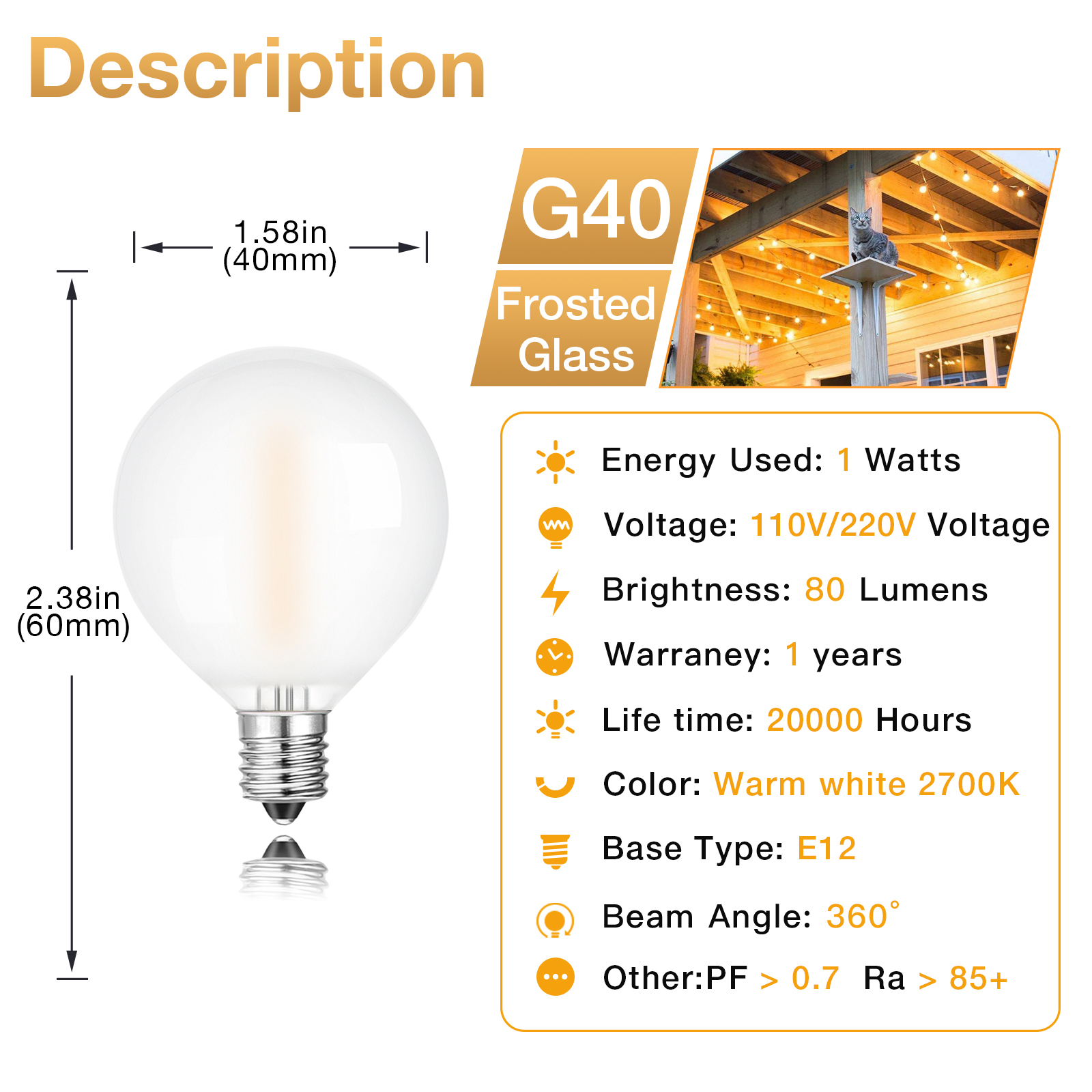 Frosted White G40 Outdoor Stri - Outdoor Lighting Socket avis et prix