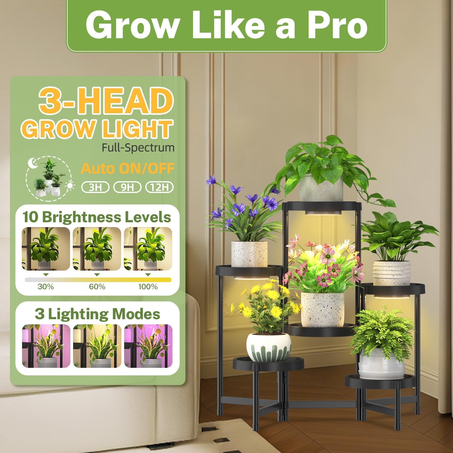 6-Tier Folding Plant Stand wit - Outdoor Lighting Timer avis et prix