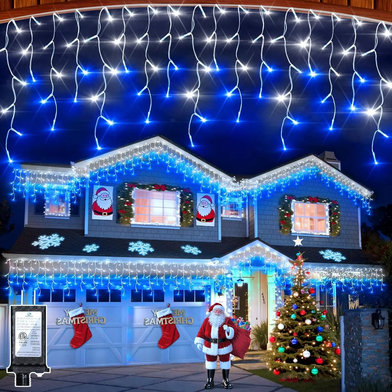 50ft 504 LED Icicle Lights, 12 - Outdoor Lighting Timer avis et prix