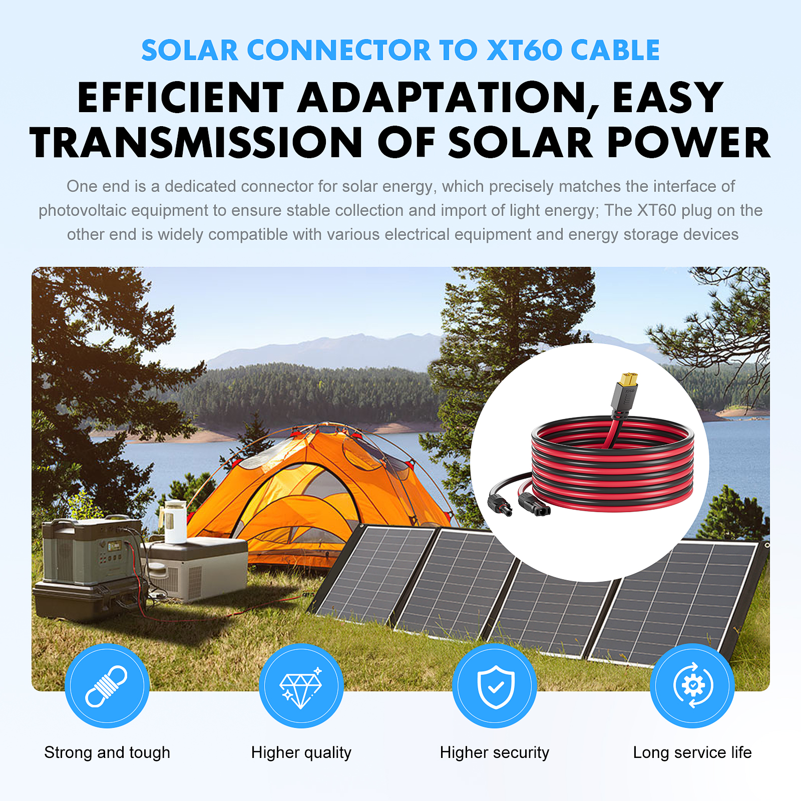 Portable Power Station XT60 Ad - Outdoor Lighting Extension Cable avis et prix