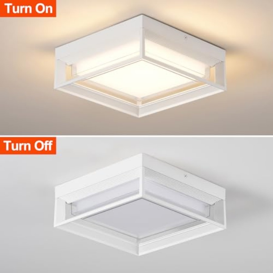 White Square Flush Mount Outdo - Outdoor Lighting Led avis et prix