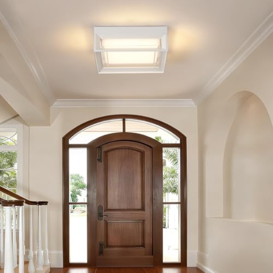 White Square Flush Mount Outdo - Outdoor Lighting Led avis et prix