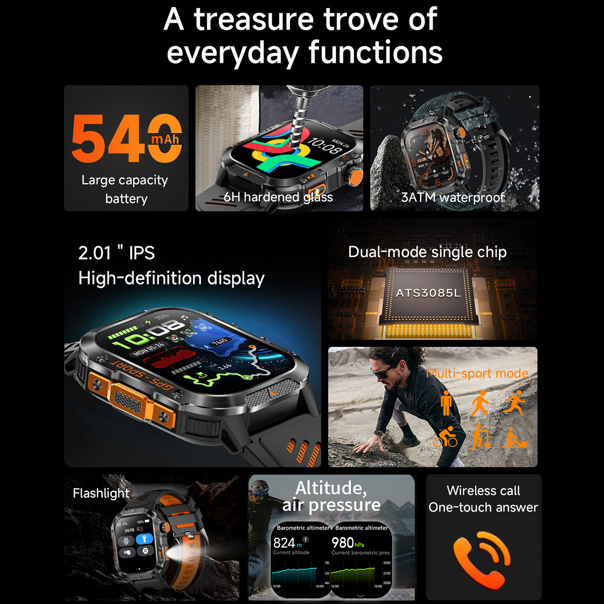 New GPS Smart Watch Bluetooth  - Outdoor Lighting Ip Rating avis et prix