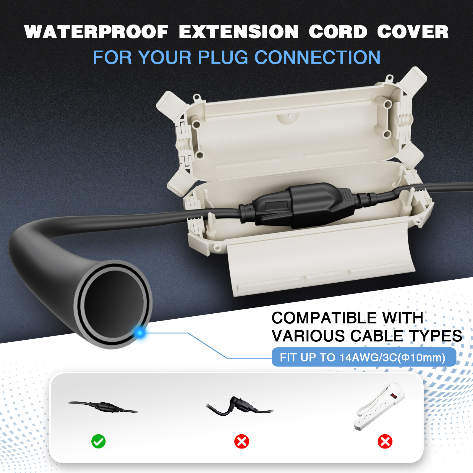 2 Pack Waterproof Outdoor Conn - Outdoor Lighting Extension Cable avis et prix