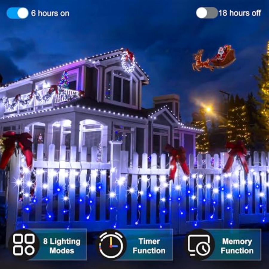 612 LED 60Feet Christmas Light - Outdoor Lighting Timer avis et prix
