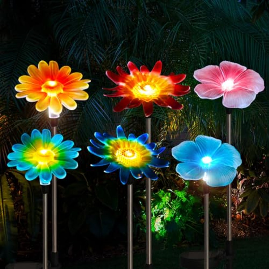 6 Pack Solar Garden Lights Out - Outdoor Lighting Yard Stakes avis et prix