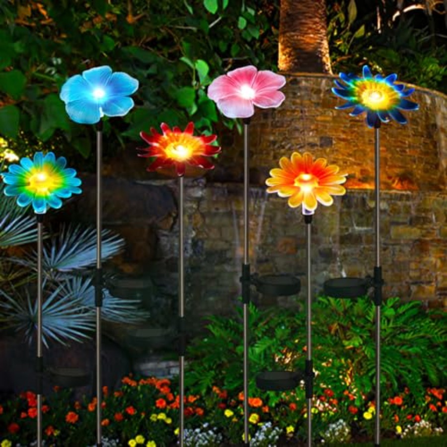 6 Pack Solar Garden Lights Out - Outdoor Lighting Yard Stakes avis et prix