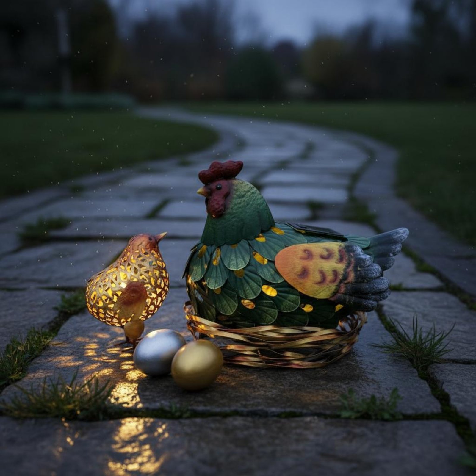 Solar Lantern Chicken Statue O - Outdoor Lighting Yard Decoration avis et prix