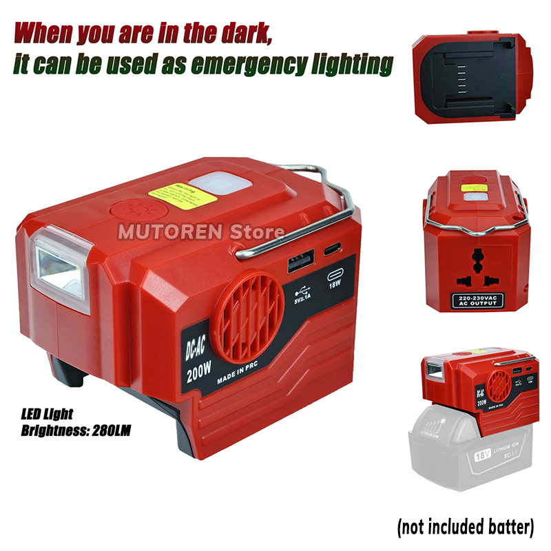 200W Portable Power Inverter 1 - Outdoor Lighting Battery Operated avis et prix