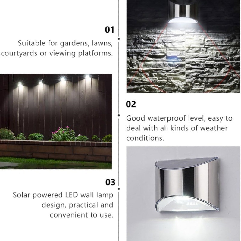2Pcs Solar Garden Light Stainl - Outdoor Lighting Up And Down avis et prix