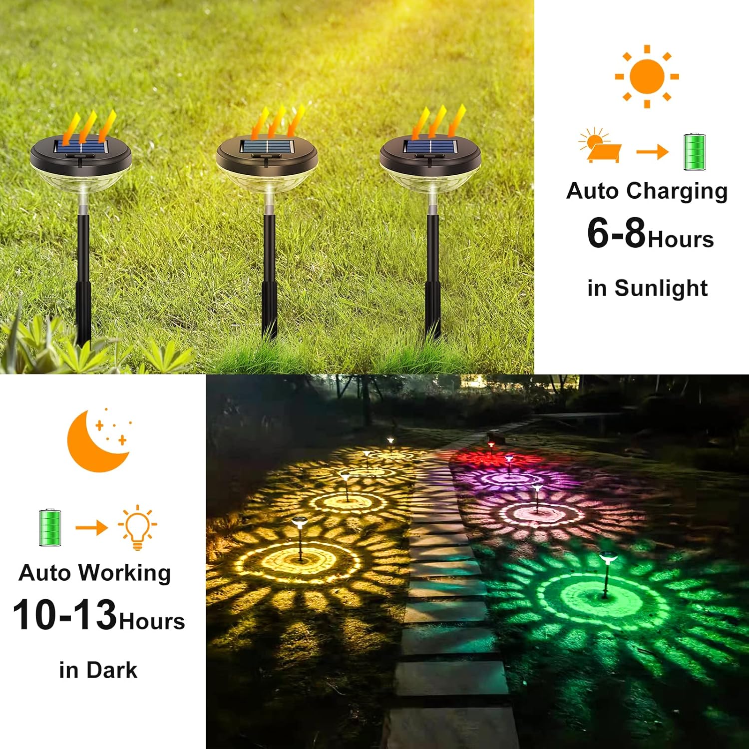 6 Pack Solar Pathway Lights wi - Outdoor Lighting Yard Decoration avis et prix