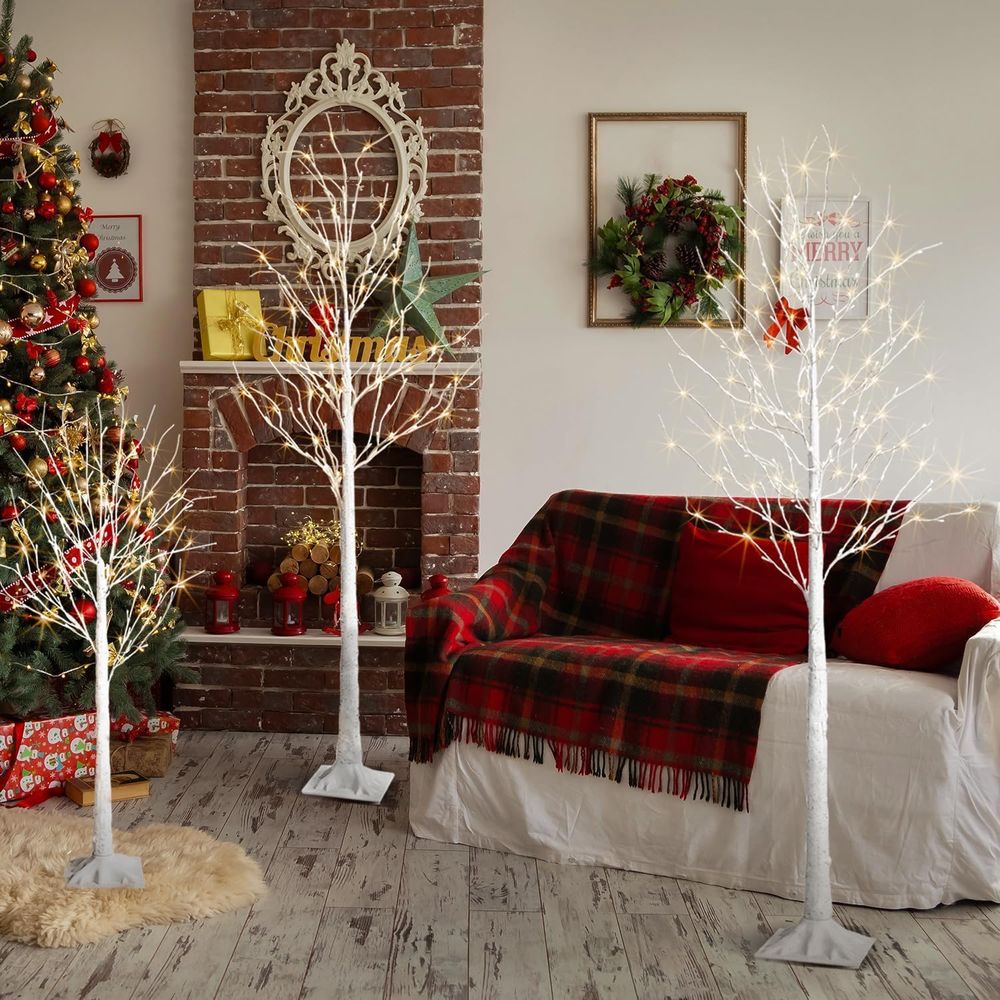 Set of 3 LED Birch Tree Lights - Outdoor Lighting Timer avis et prix