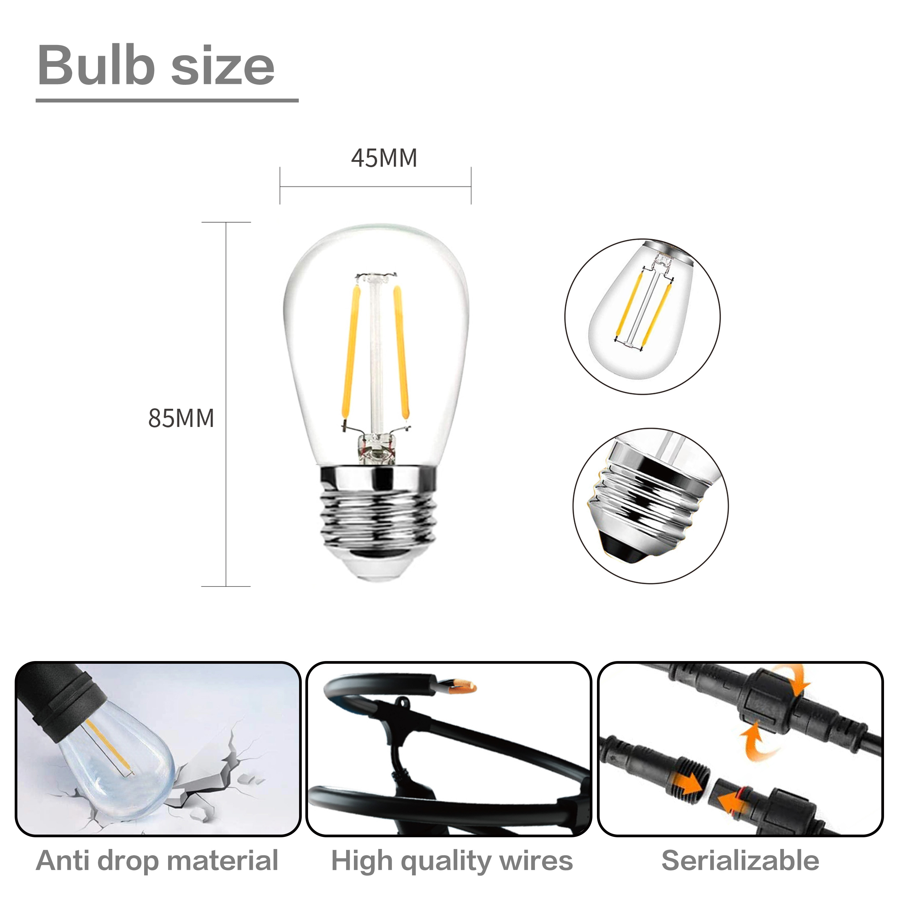 10m LED String Lights 10 Hangi - Outdoor Lighting Socket avis et prix