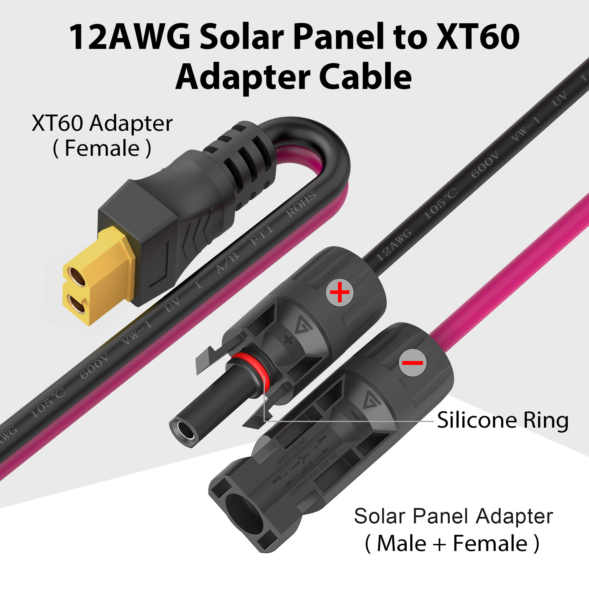 Solar to XT60 extension cable  - Outdoor Lighting Extension Cable avis et prix