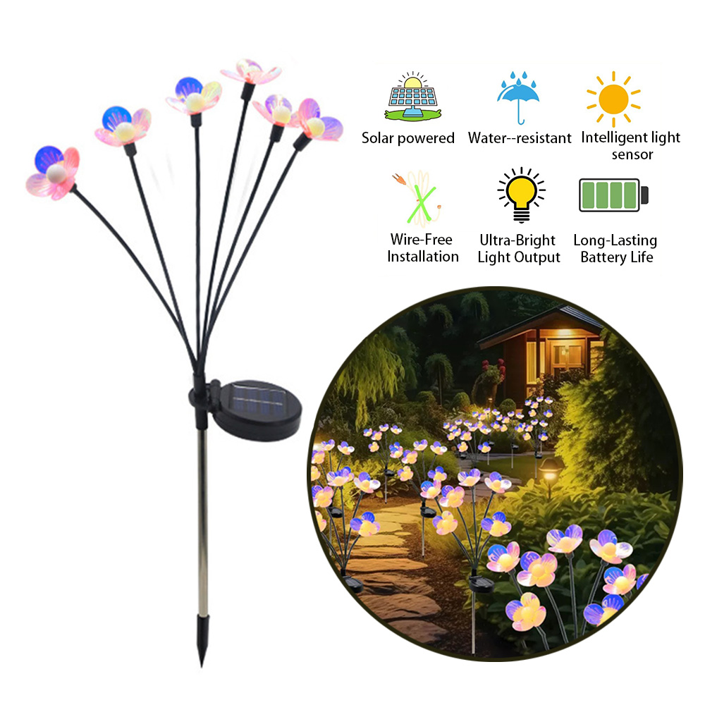 Solar Garden Flower Lights – C - Outdoor Lighting Yard Decoration avis et prix