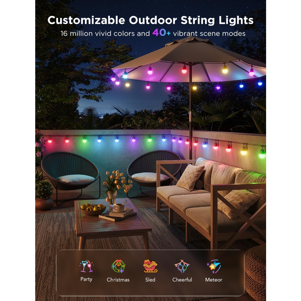 Govee Smart Outdoor String Lig - Outdoor Lighting Govee avis et prix