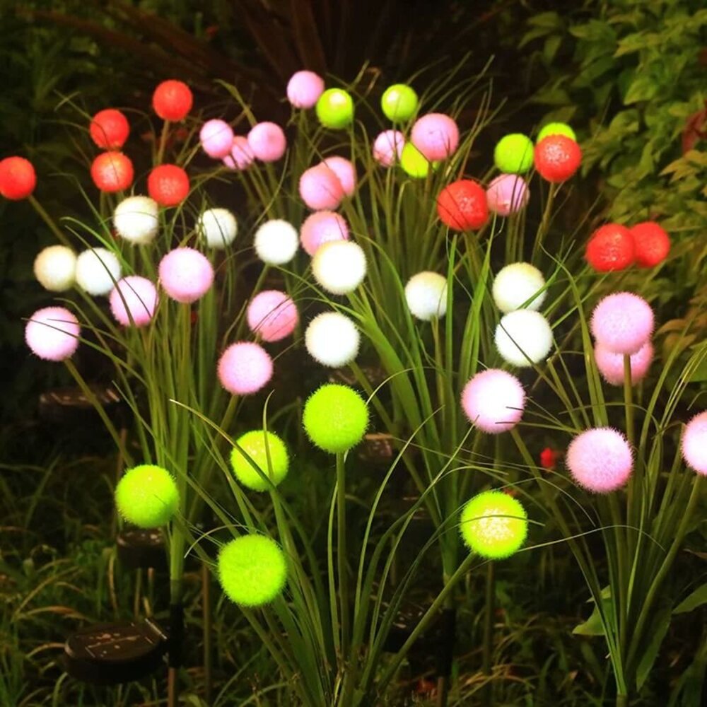1/2PCs Pom-Pom Solar LED Stake - Outdoor Lighting Yard Stakes avis et prix