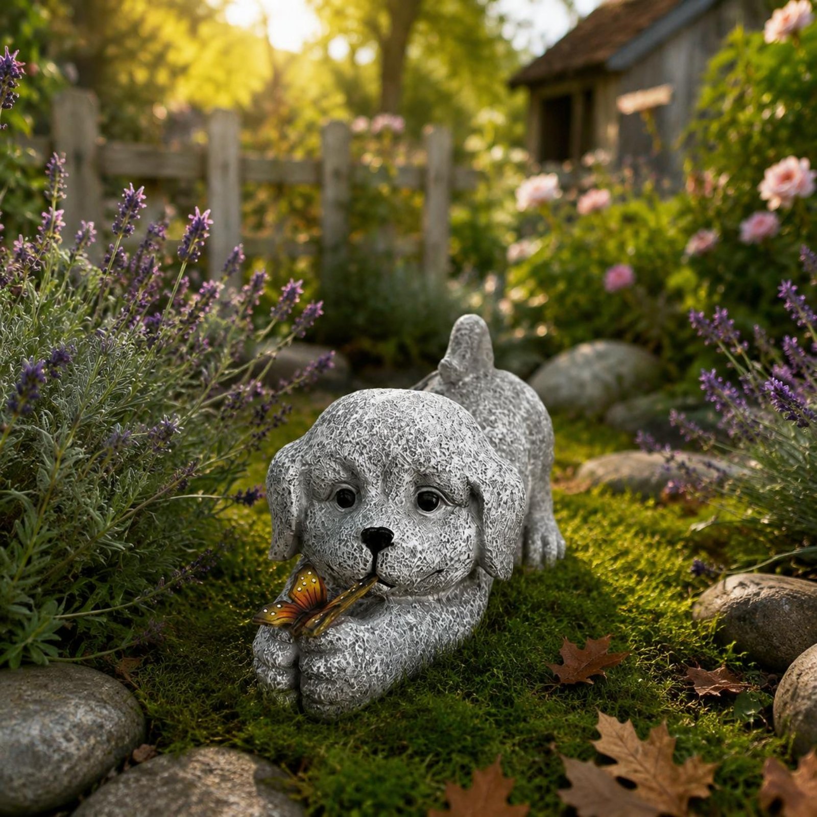 Solar Dog Statue Resin Craft S - Outdoor Lighting Yard Decoration avis et prix