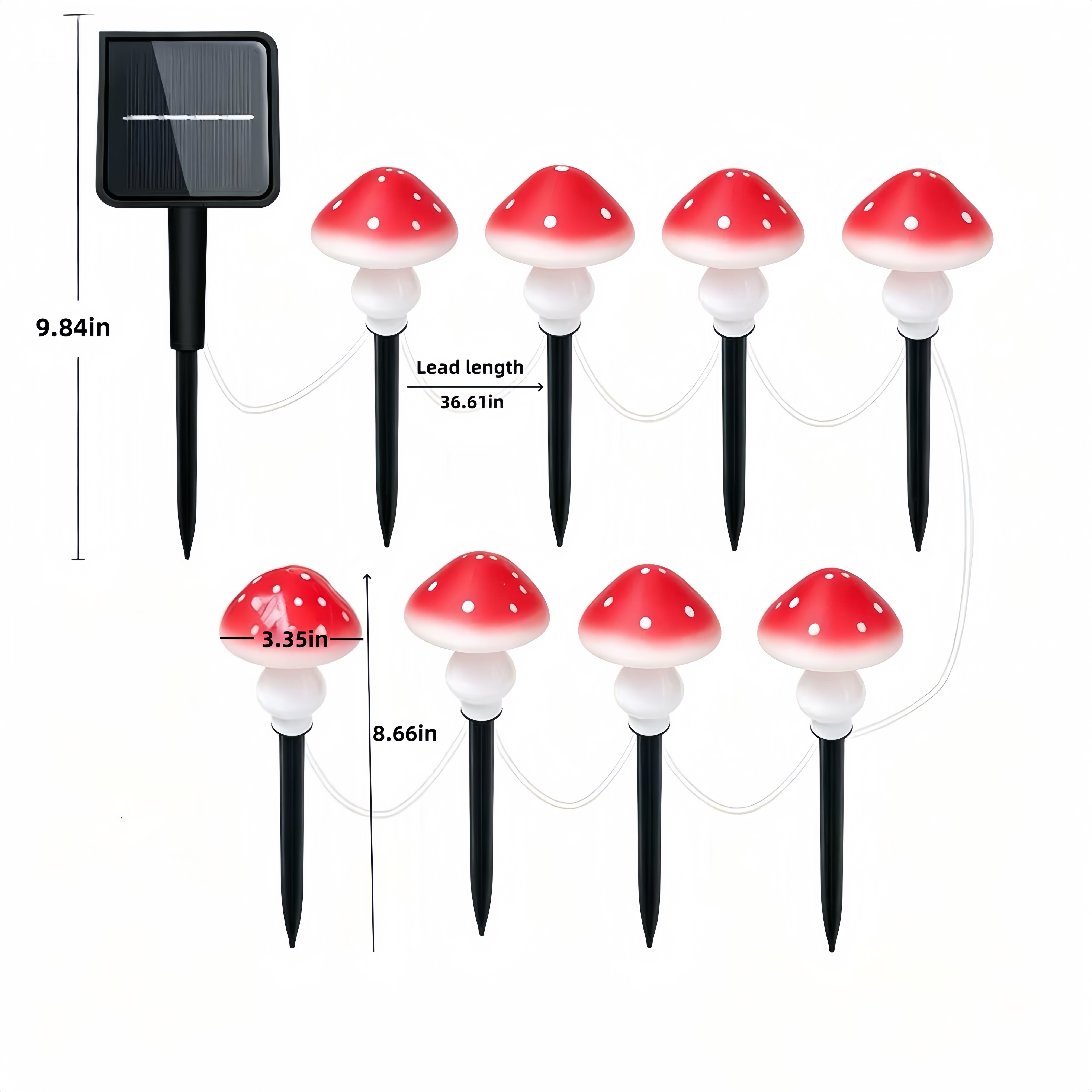Solar Mushroom String Lights W - Outdoor Lighting Yard Stakes avis et prix