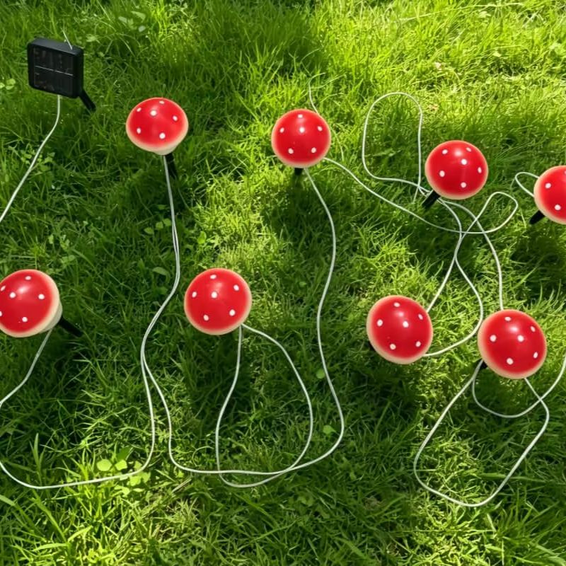 Solar Mushroom String Lights W - Outdoor Lighting Yard Stakes avis et prix